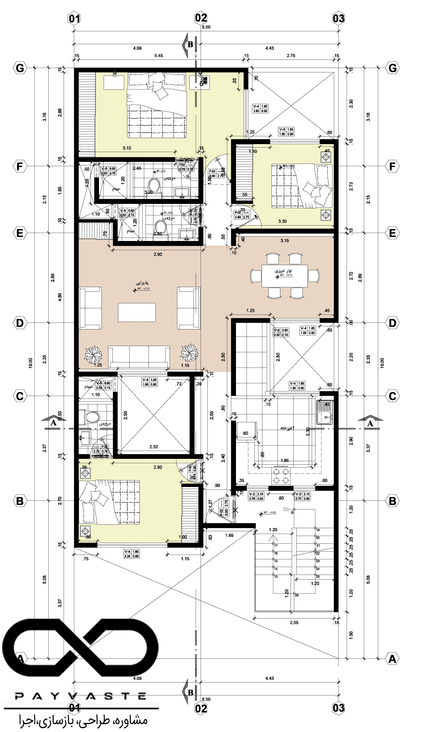 طراحی نقشه ساختمان مسکونی