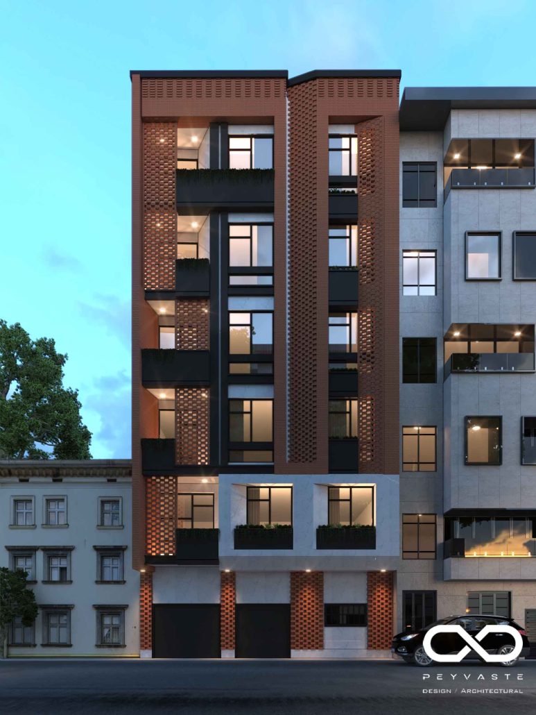 طراحی نما ساختمان مسکونی خانه عروس